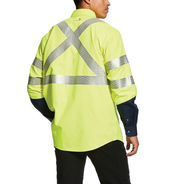 Ariat FR Hi-Vis Button Down Work Shirt in Hi-Vis Yellow